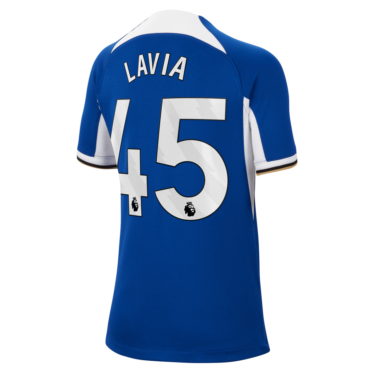 Chelsea Nike Home Stadium Sponsored Shirt 2023-24 - Kids with Lavia 45 printing