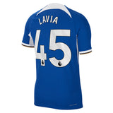 Chelsea Home Vapor Match Sponsored Shirt 2023-24 with Lavia 45 printing - Kit Captain