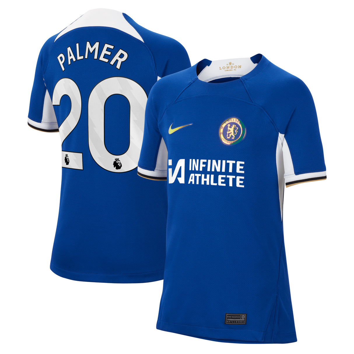 Chelsea Nike Home Stadium Sponsored Shirt 2023-24 - Kids with Palmer 20 printing