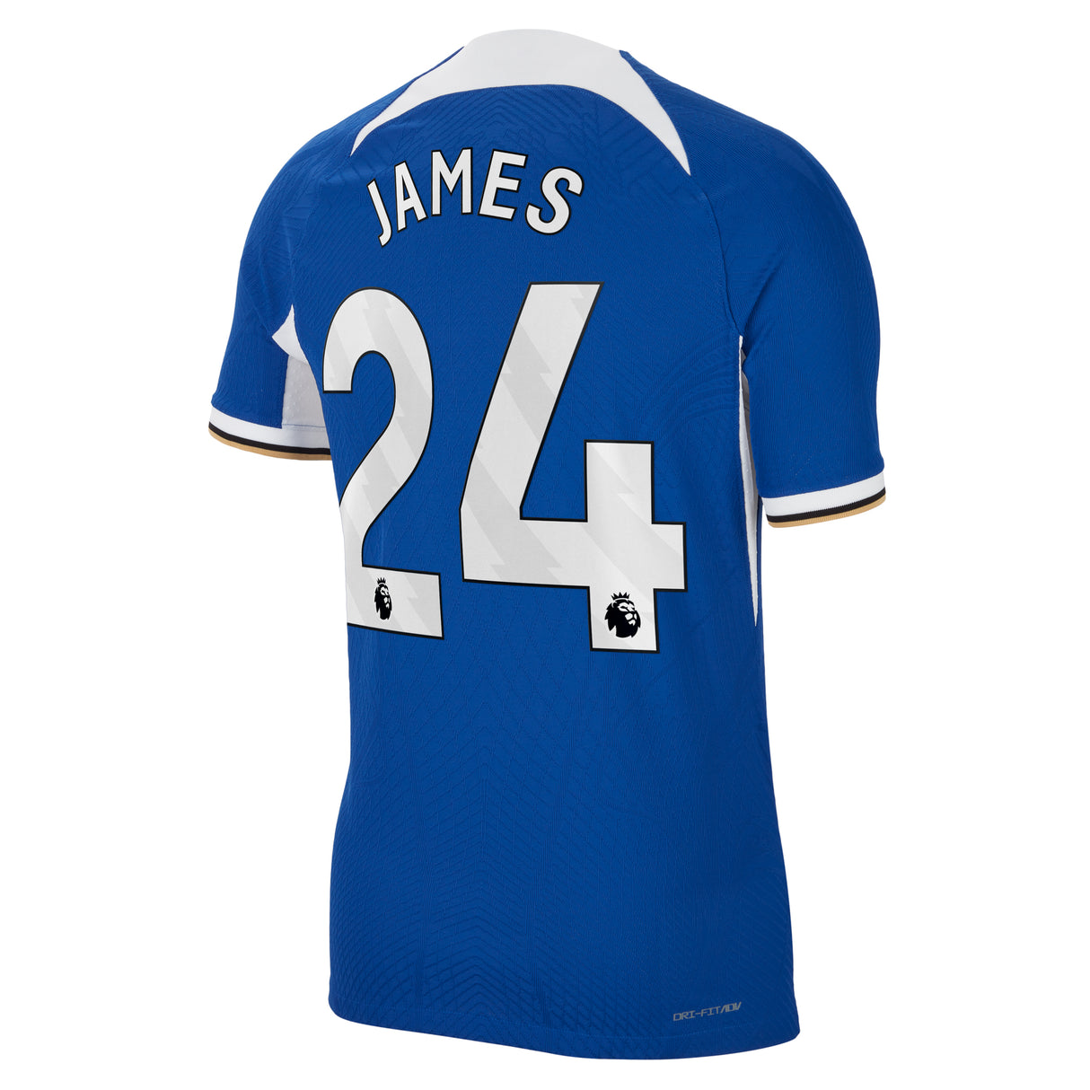 Chelsea Home Vapor Match Sponsored Shirt 2023-24 with James 24 printing - Kit Captain