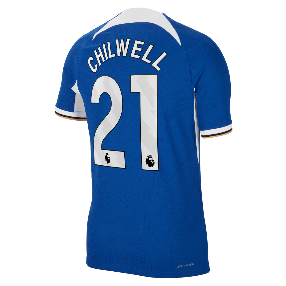 Chelsea Home Vapor Match Sponsored Shirt 2023-24 with Chilwell 21 printing - Kit Captain