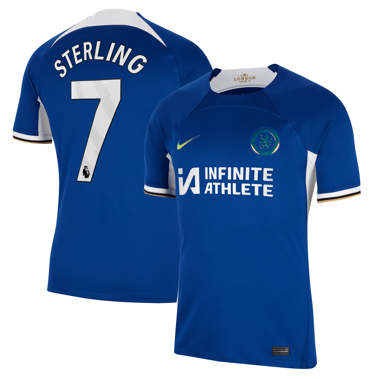 Chelsea Nike Home Stadium Sponsored Shirt 2023-24 with Sterling 7 printing