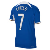 Chelsea WSL Home Vapor Match Sponsored Shirt 2023-24 with Carter 7 printing - Kit Captain