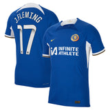 Chelsea WSL Home Vapor Match Sponsored Shirt 2023-24 with J.Fleming 17 printing - Kit Captain