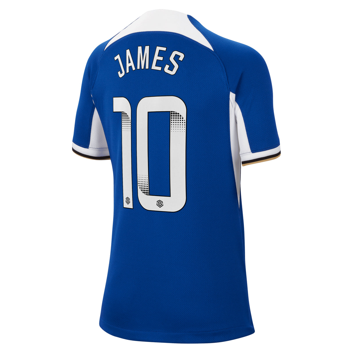 Chelsea WSL Nike Home Stadium Sponsored Shirt 2023-24 - Kids with James 10 printing