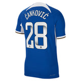 Chelsea WSL Home Vapor Match Sponsored Shirt 2023-24 with Čanković  28 printing - Kit Captain