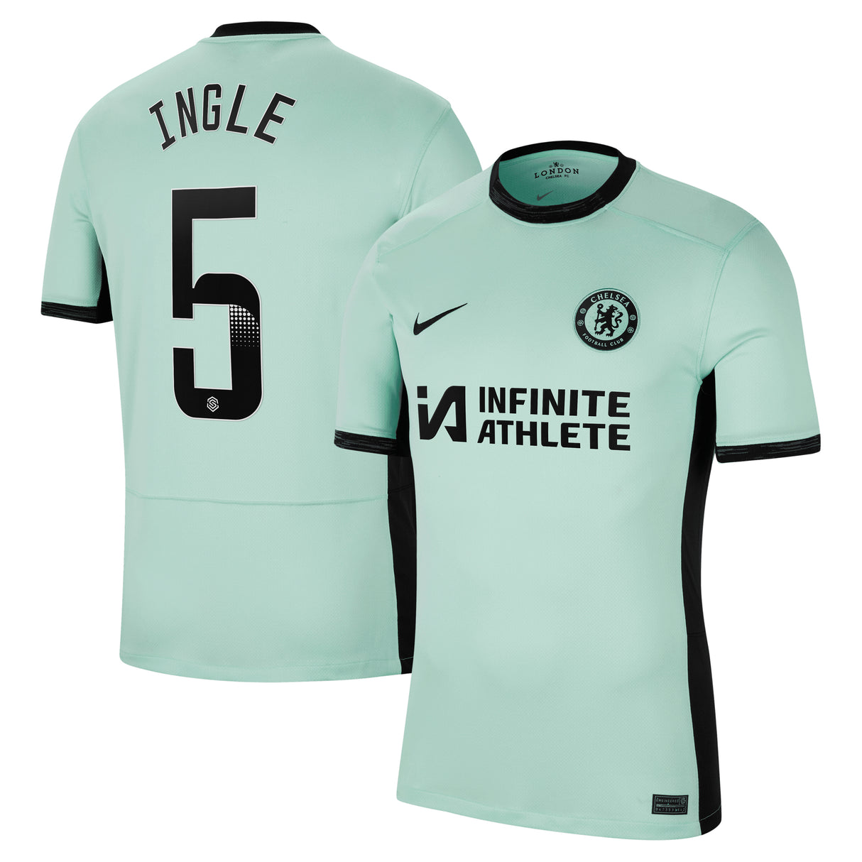 Chelsea WSL Nike Third Stadium Sponsored Shirt 2023-24 with Ingle 5 printing