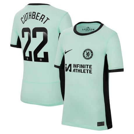 Chelsea WSL Third Stadium Sponsored Shirt 2023-24 - Kids with Cuthbert 22  printing - Kit Captain