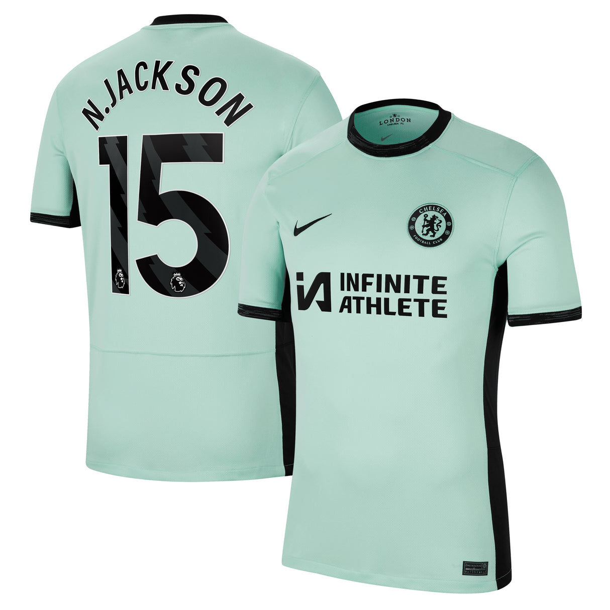 Chelsea Nike Third Stadium Sponsored Shirt 2023-24 with Jackson 15 printing