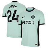 Chelsea Third Vapor Match Sponsored Shirt 2023-24 with James 24 printing - Kit Captain