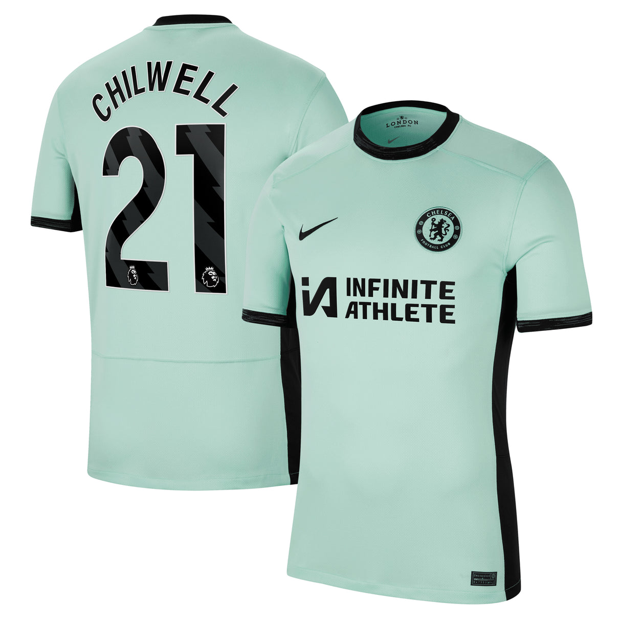 Chelsea Nike Third Stadium Sponsored Shirt 2023-24 with Chilwell 21 printing