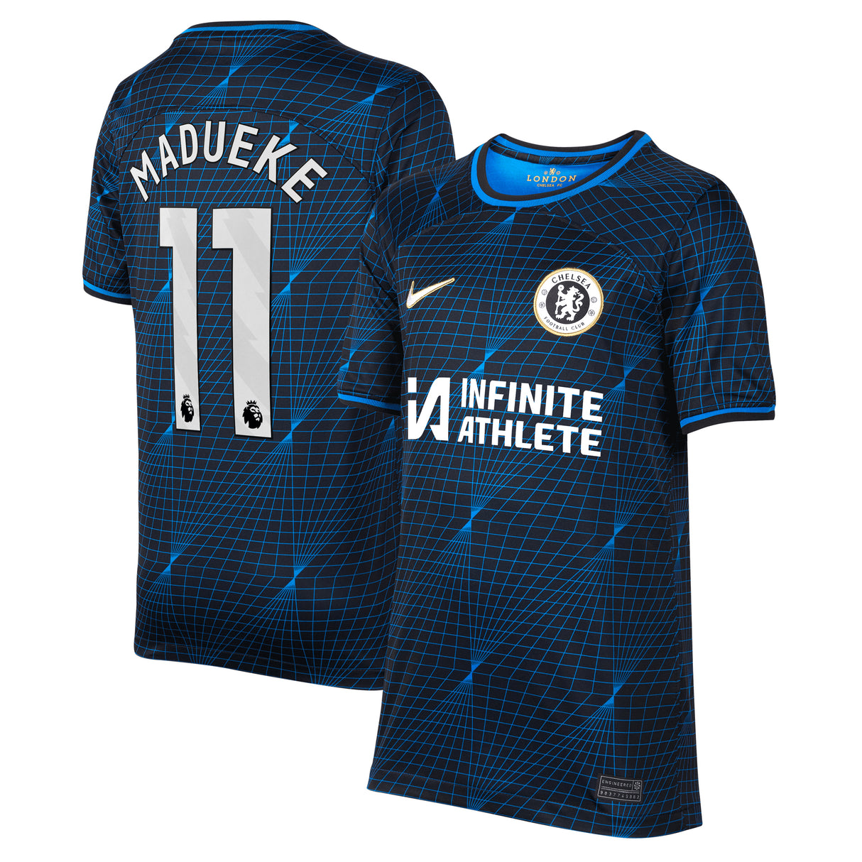 Chelsea Nike Away Stadium Sponsored Shirt 2023-24 - Kids with Madueke 11 printing