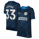 Chelsea Nike Away Stadium Sponsored Shirt 2023-24 - Kids with Fofana 33 printing