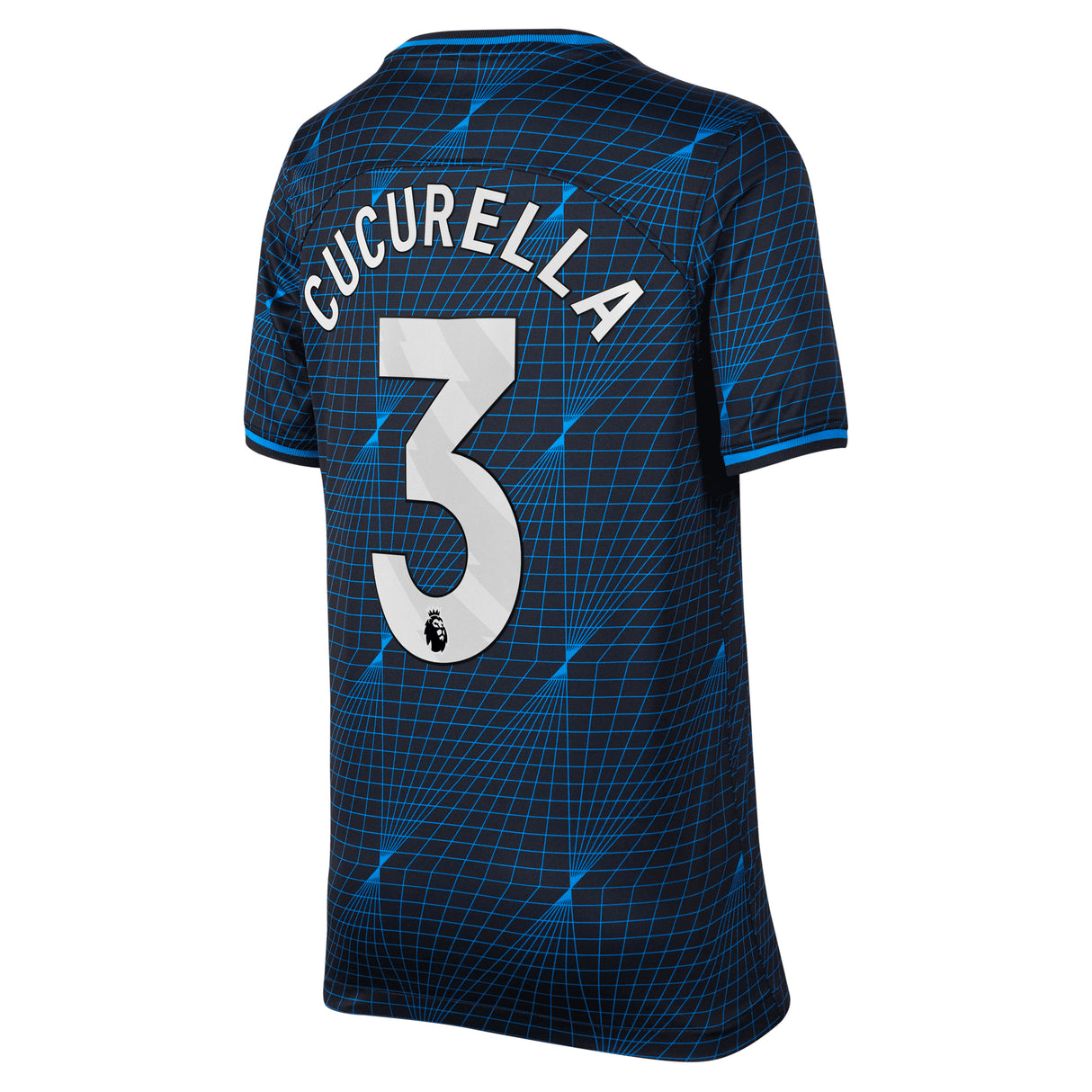 Chelsea Nike Away Stadium Sponsored Shirt 2023-24 - Kids with Cucurella 3 printing