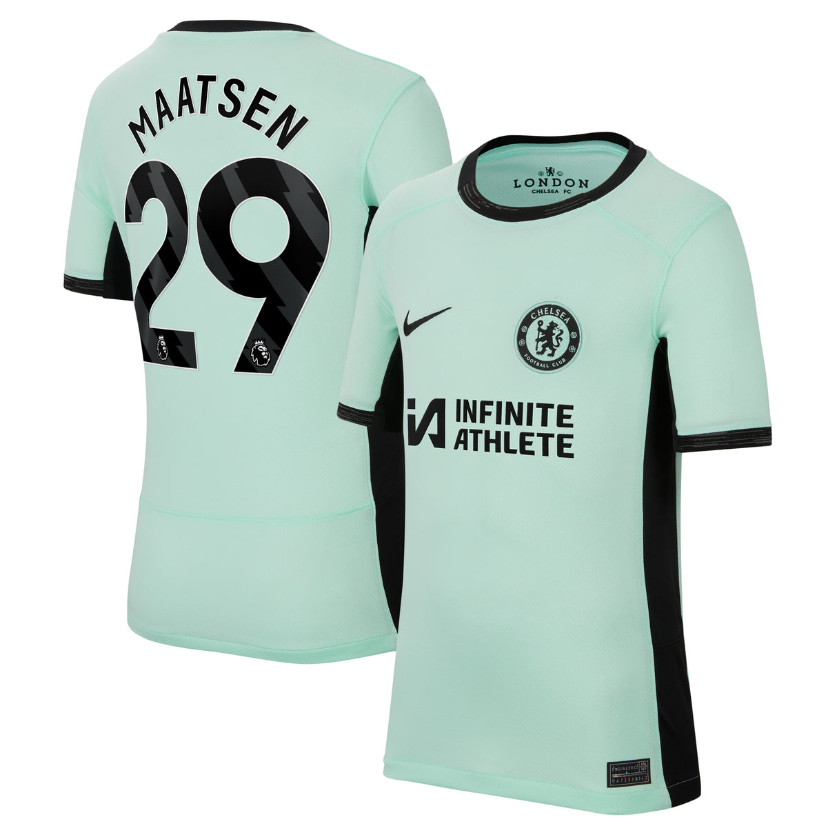 Chelsea Third Stadium Sponsored Shirt 2023-24 - Kids with Maatsen 29 printing - Kit Captain