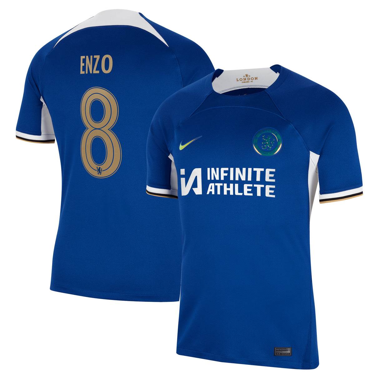 Chelsea Cup Nike Home Stadium Sponsored Shirt 2023-24 with Enzo 8 printing