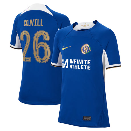 Chelsea Cup Nike Home Stadium Sponsored Shirt 2023-24 - Kids with Colwill 26 printing