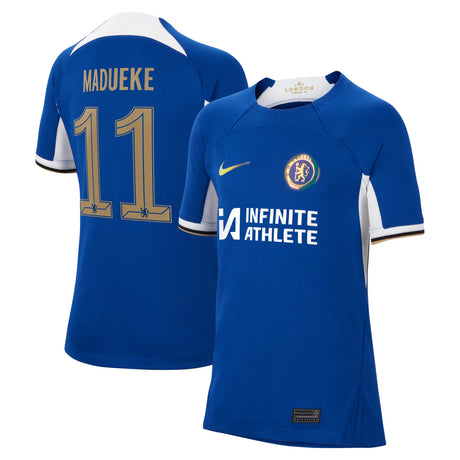 Chelsea Cup Nike Home Stadium Sponsored Shirt 2023-24 - Kids with Madueke 11 printing