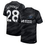 Chelsea Nike Goalkeeper Stadium Sponsored Shirt 2023-24 with Petrović 28 printing