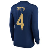 France Home Stadium Shirt Long Sleeve 2022 - Kids with Gusto 4 printing - Kit Captain