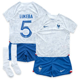 France Away Stadium Kit 2022 - Little Kids with Lukeba 5 printing - Kit Captain