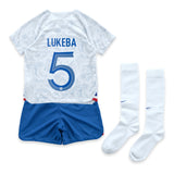 France Away Stadium Kit 2022 - Little Kids with Lukeba 5 printing - Kit Captain