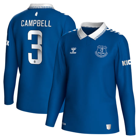 Everton WSL Hummel Home Shirt 2023-24 - Long Sleeve - Kids - With Campbell 3 printing - Kit Captain