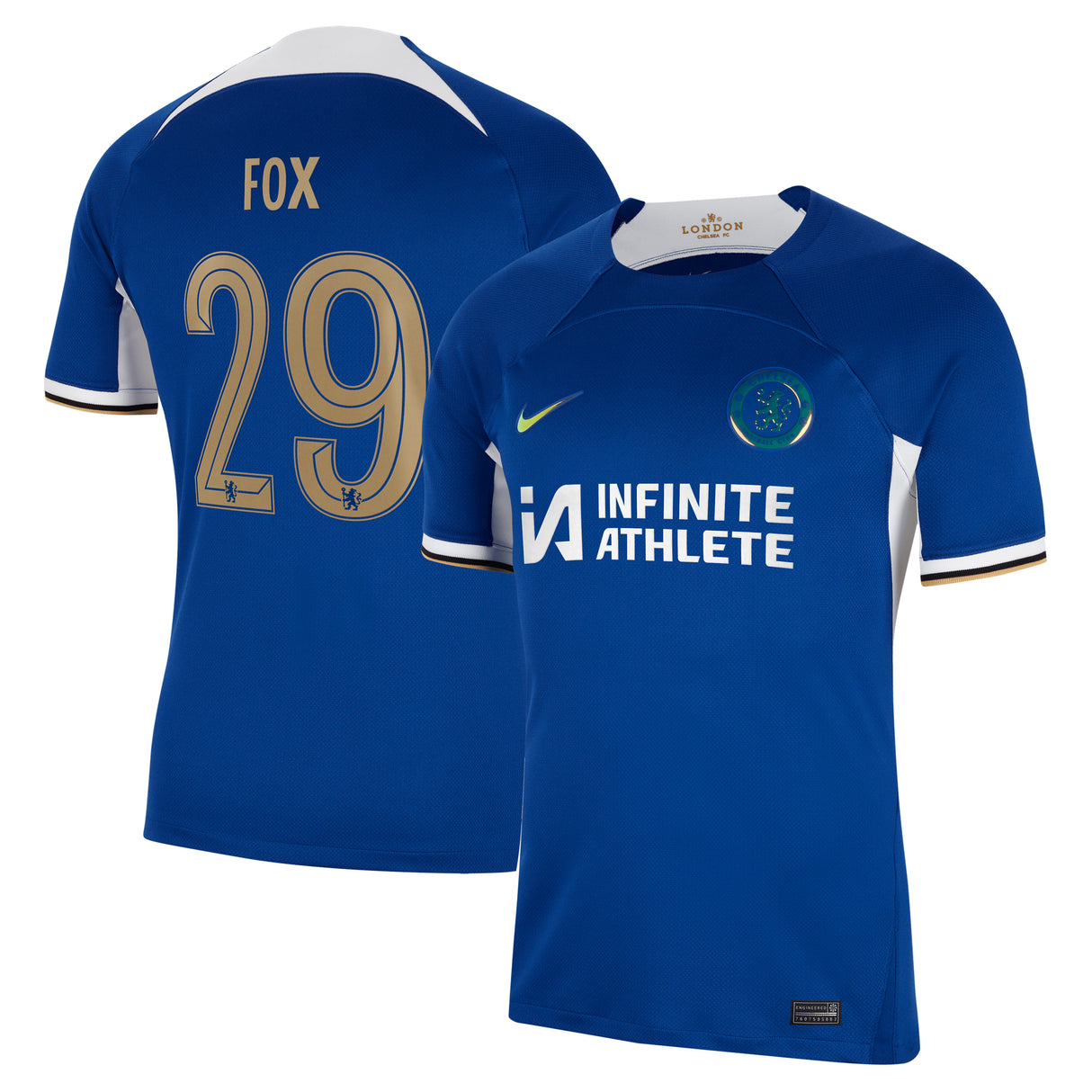 Chelsea Cup Nike Home Stadium Sponsored Shirt 2023-24 with Fox 29 printing