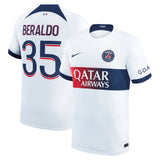 Paris Saint-Germain Nike Away Stadium Shirt 2023-24 with Beraldo 35 printing