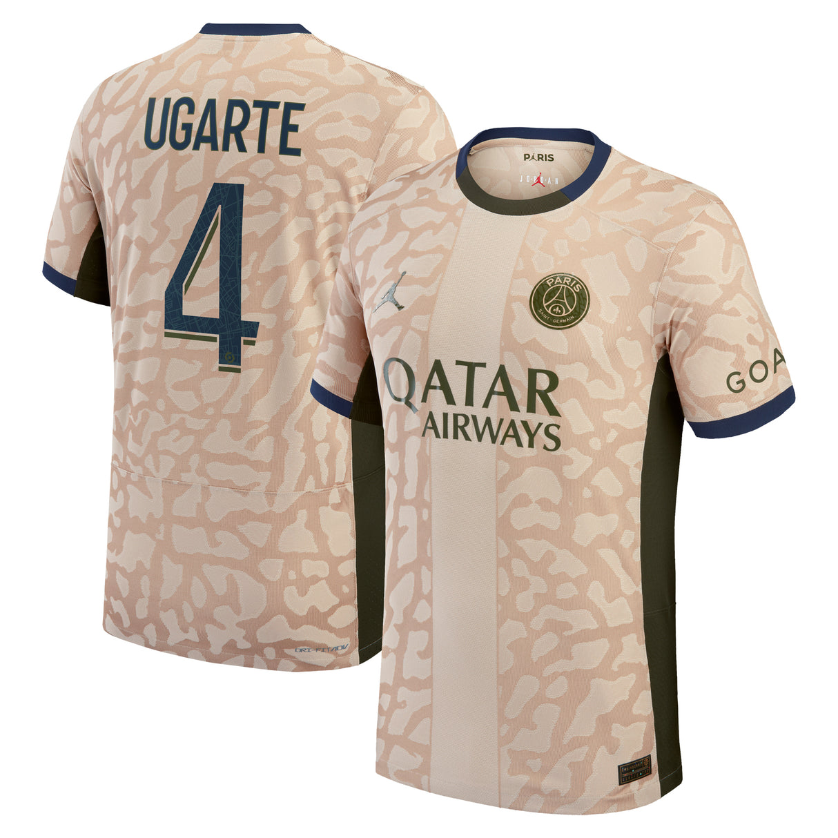 PSG Jordan Fourth Dri-FIT ADV Match Shirt 23/24 with Ugarte 4 printing