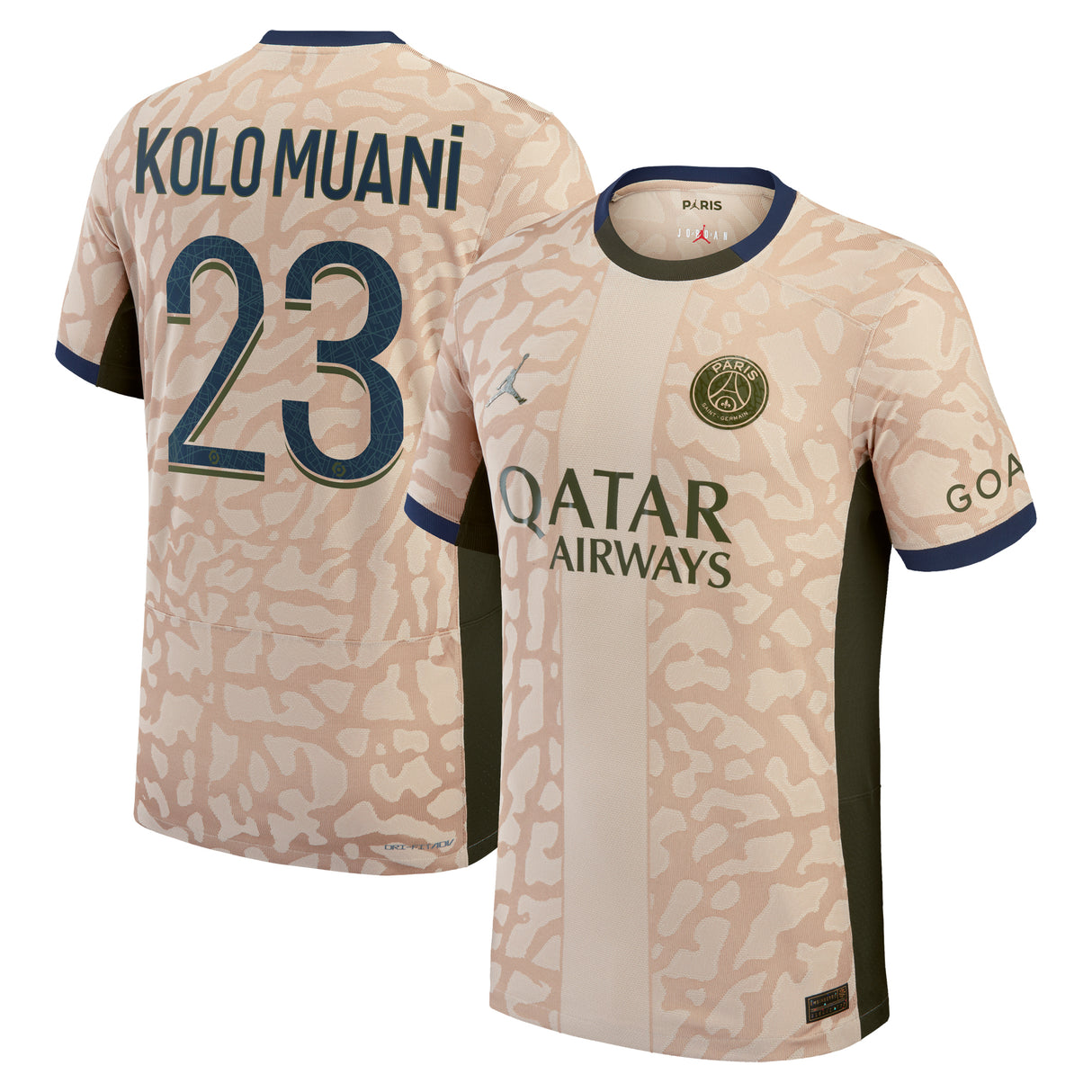 PSG Jordan Fourth Dri-FIT ADV Match Shirt 23/24 with Kolo Muani 23 printing