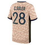 PSG Jordan Fourth Stadium Shirt 23/24 - Kids with C. Soler 28 printing