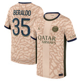 PSG Jordan Fourth Stadium Shirt 23/24 - Kids with Beraldo 35 printing