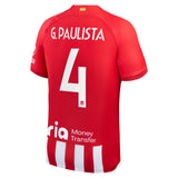 Atlético de Madrid Metropolitano Nike Home Stadium Shirt 2023-24 with G.Paulista 4 printing