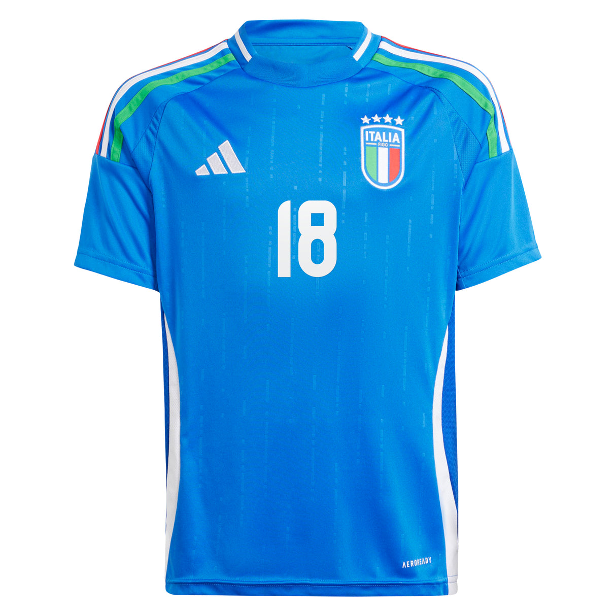 Italy adidas Home Shirt 2024 - Kids with Barella 18 printing