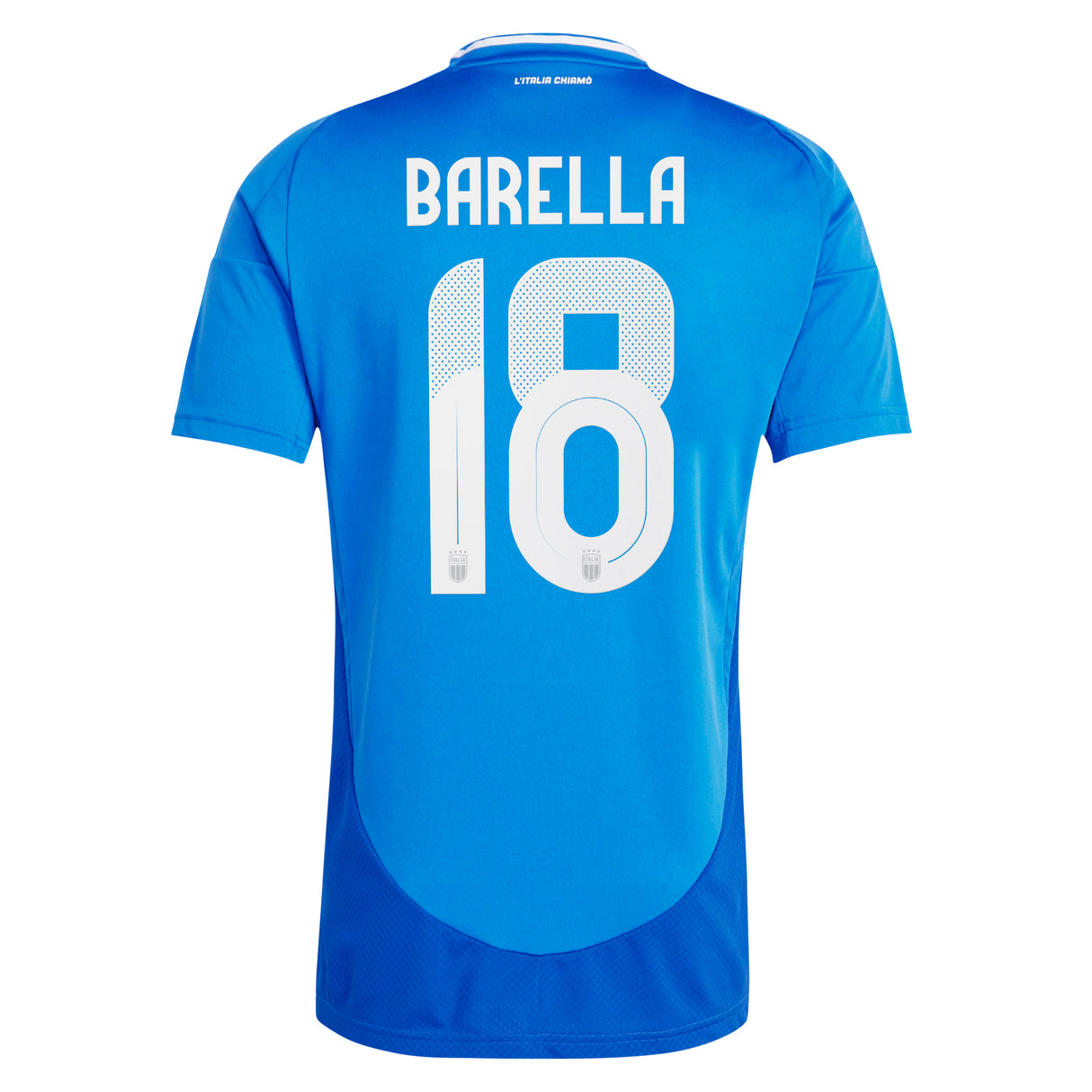 Italy adidas Home Shirt 2024 with Barella 18 printing