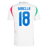 Italy adidas Away Authentic Shirt 2024 with Barella 18 printing